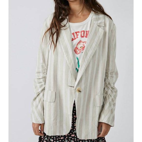 NEW FREE PEOPLE fern blazer in dusty beige - Picture 1 of 3